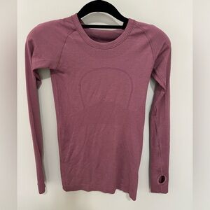 Lululemon swiftly tech long sleeve shirt. Size 4. GUC.  Light maroon